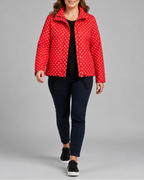 Women's Polka Dot Zip Up Transitional Jacket