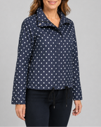 Women's Polka Dot Zip Up Transitional Jacket
