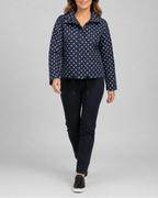 Women's Polka Dot Zip Up Transitional Jacket