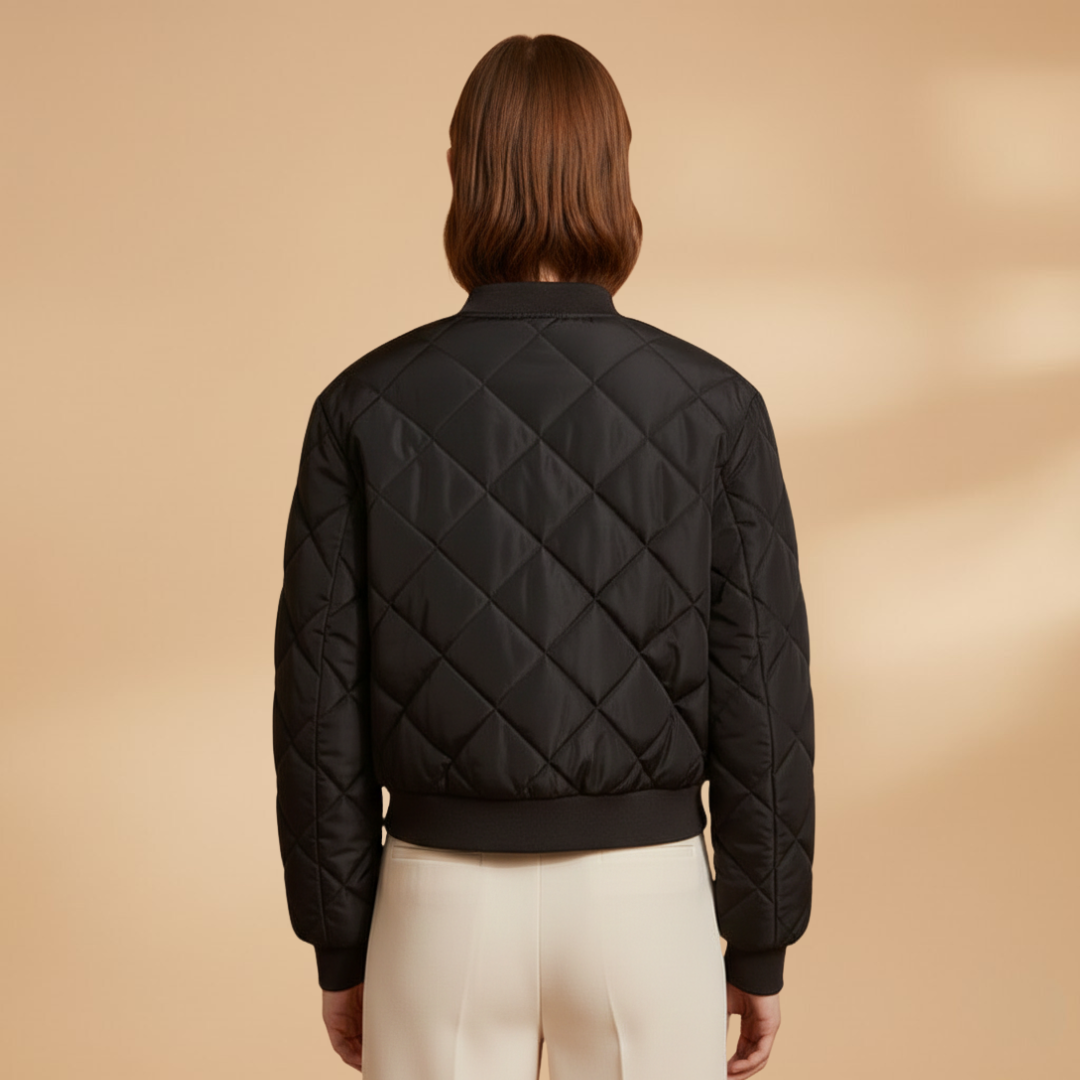 Women's Quilted Bomber Jacket black 5