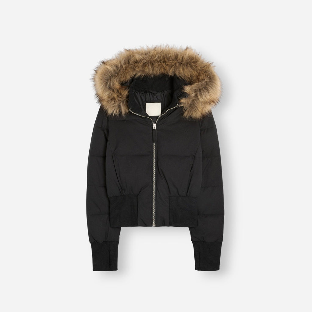 Women's Quilted Hooded Winter Jacket black 5