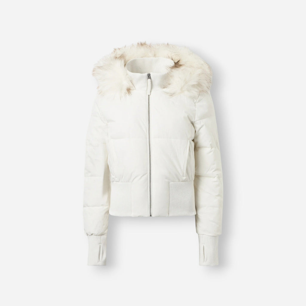 Women's Quilted Hooded Winter Jacket white 4