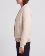 Women's Quilted Button Up Bomber Jacket with Pockets