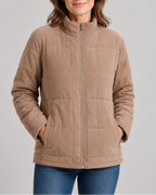 Women's Quilted Zip Up Jacket | Stand Collar with Pockets