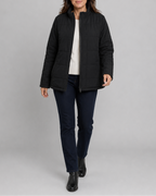 Women's Quilted Zip Up Jacket | Stand Collar with Pockets