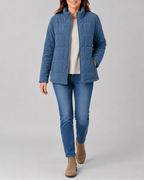 Women's Quilted Zip Up Jacket | Stand Collar with Pockets