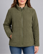 Women's Quilted Zip Up Jacket | Stand Collar with Pockets