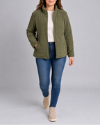 Women's Quilted Zip Up Jacket | Stand Collar with Pockets