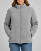 Women's Quilted Zip Up Jacket | Stand Collar with Pockets