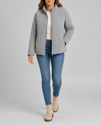 Women's Quilted Zip Up Jacket | Stand Collar with Pockets