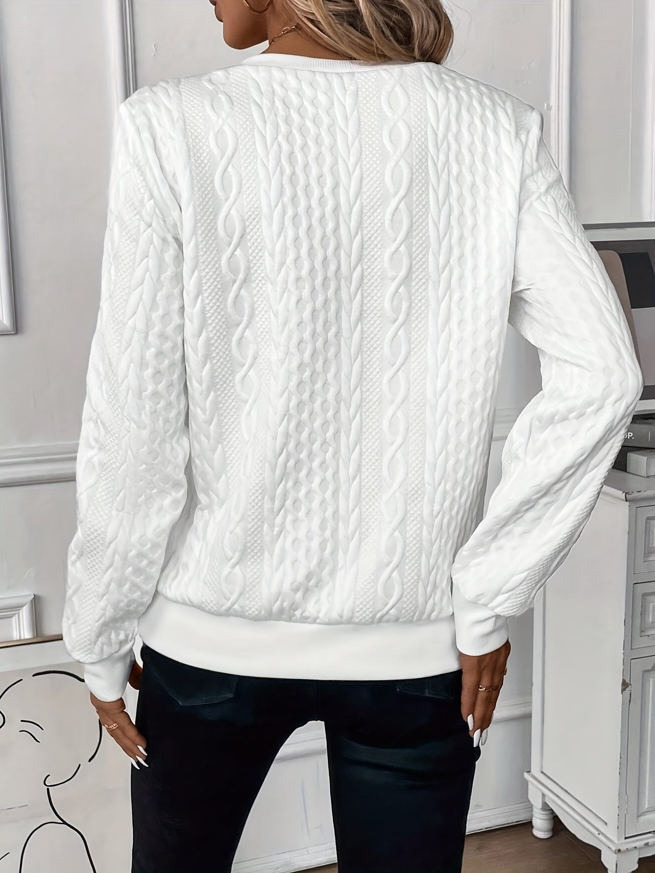 Women's Relaxed Knit Comfort Jumper white 2