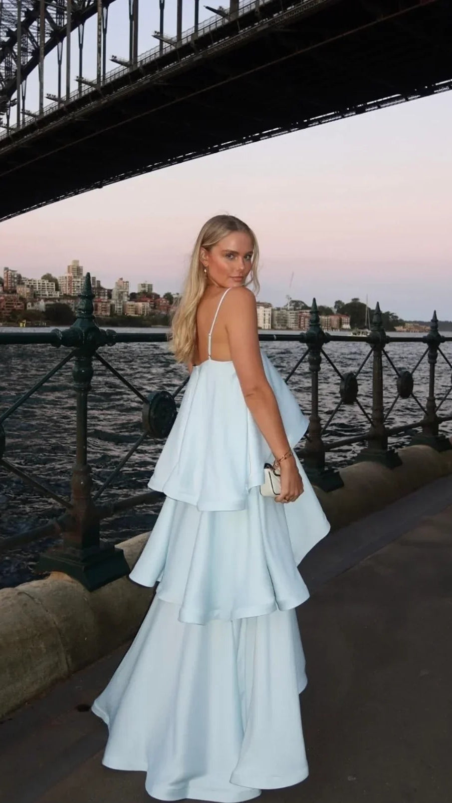 Women's Satin Maxi Dress | Ruffle Tiered Wedding Guest Dress