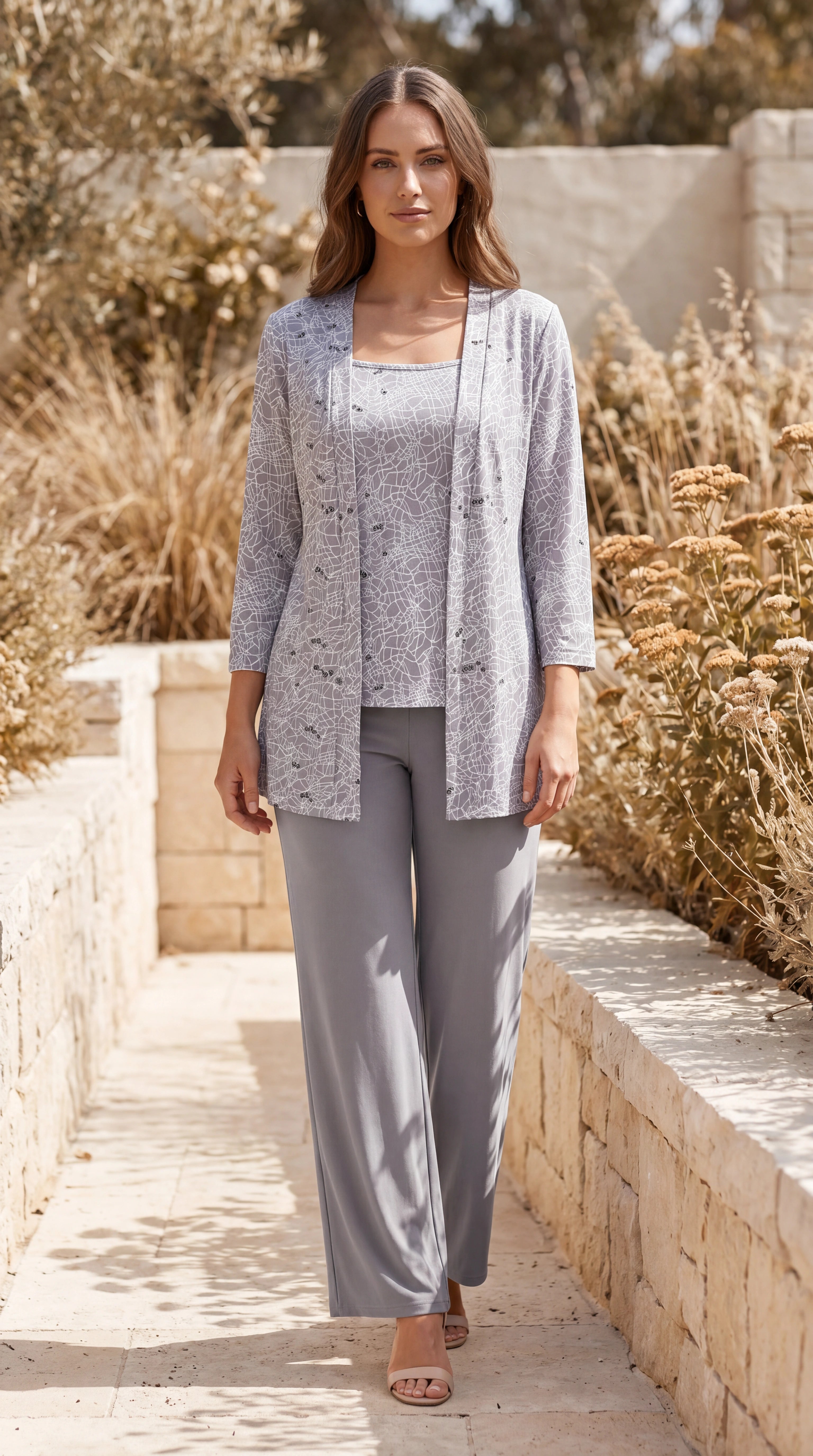 Women's Three Piece Set | Matching Co Ord Cardigan Cami Trouser Set