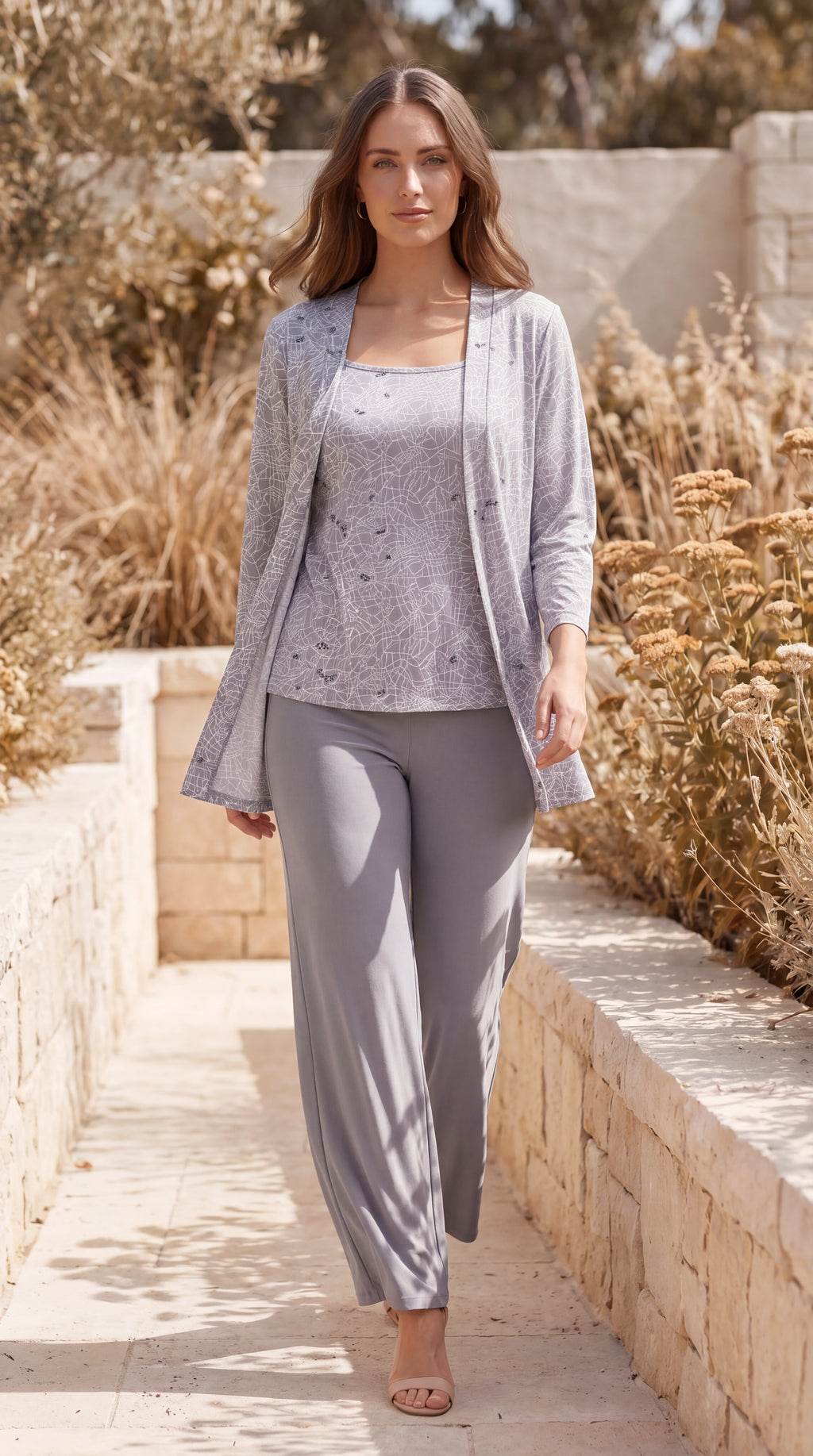 Women's Three Piece Set | Matching Co Ord Cardigan Cami Trouser Set