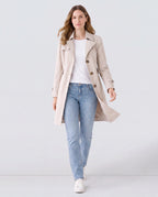 Women's Trench Coat | Belted Single Breasted Lapel Collar Jacket