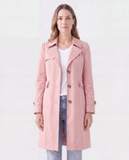 Women's Trench Coat | Belted Single Breasted Lapel Collar Jacket