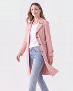 Women's Trench Coat | Belted Single Breasted Lapel Collar Jacket