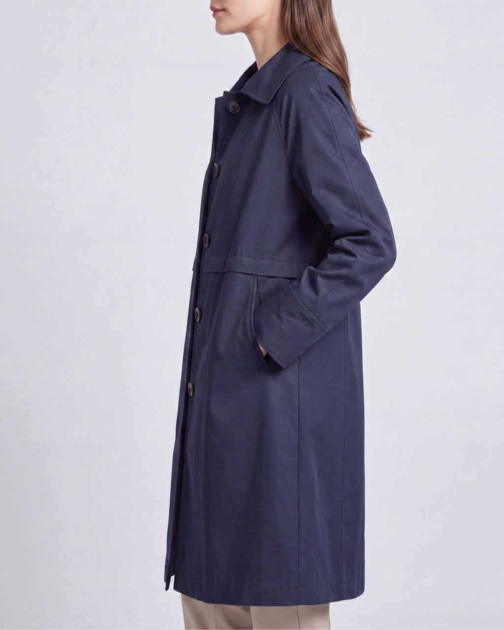Women's Single Breasted Trench Coat | Belted Mid Length Long Jacket