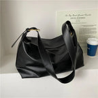 Women's Slouchy Pillow Faux Leather Shoulder Bag black 2