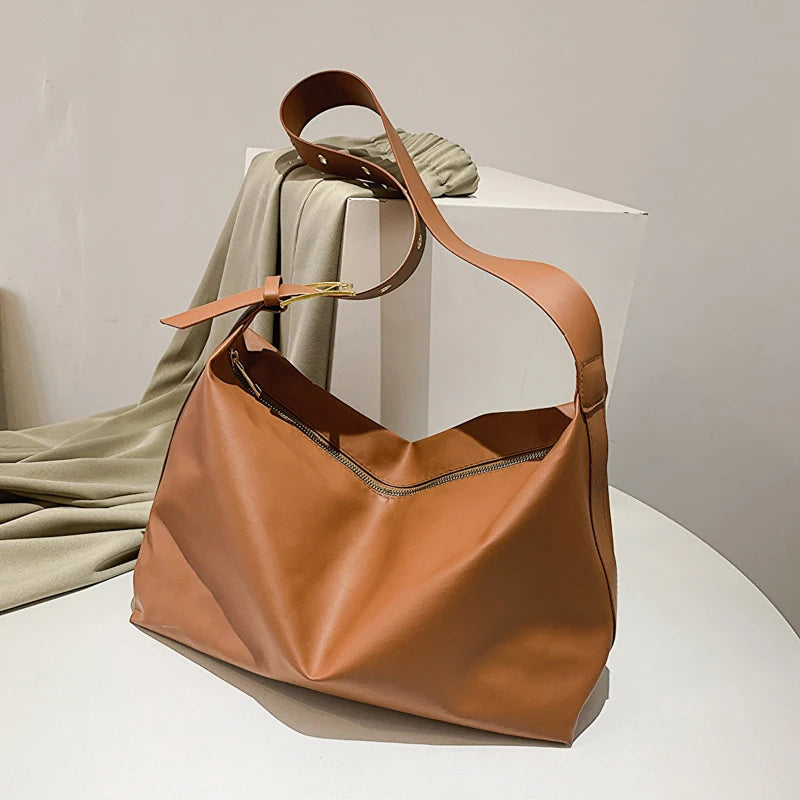 Women's Slouchy Pillow Faux Leather Shoulder Bag brown 4