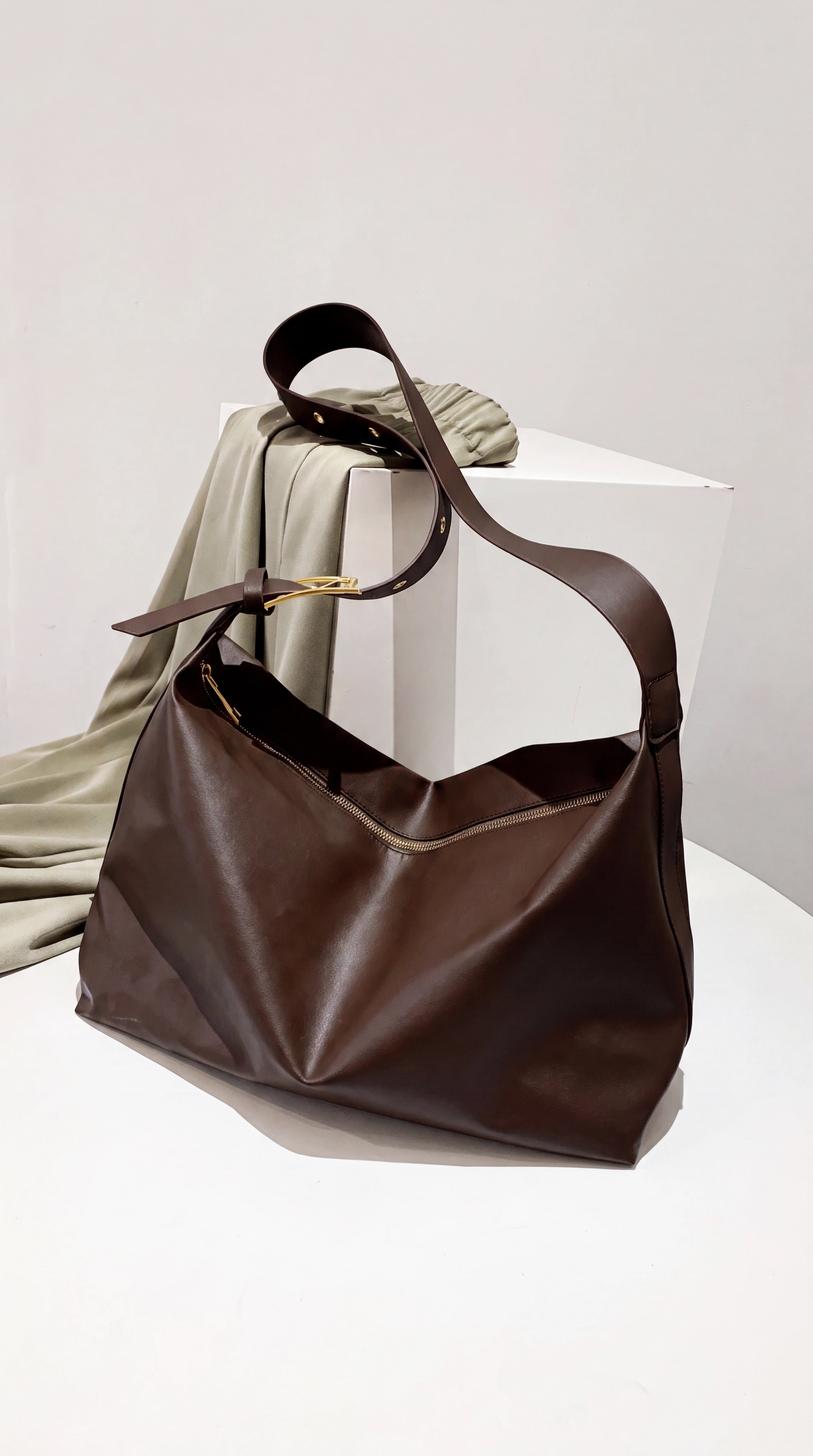 Women's Slouchy Pillow Shoulder Bag | Oversized Faux Leather Tote Bag