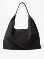 Women's Soft Faux Suede Slouchy Tote Shoulder Bag black