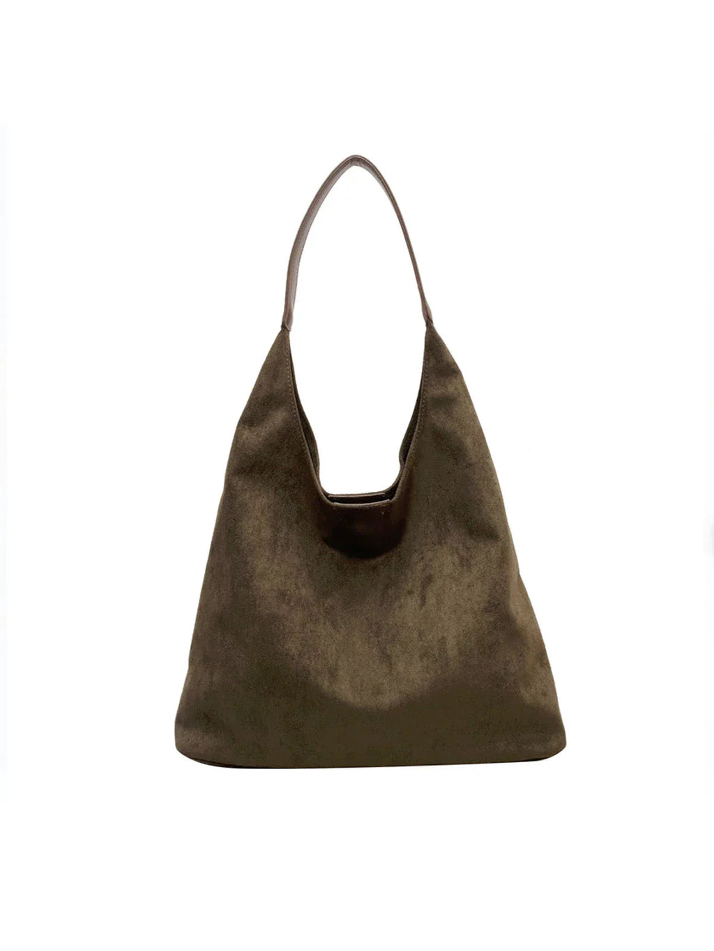 Women's Soft Faux Suede Slouchy Tote Shoulder Bag green