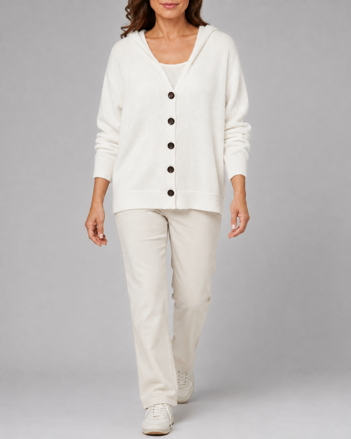 Women's Soft Knit Button Up Relaxed Fit Cardigan