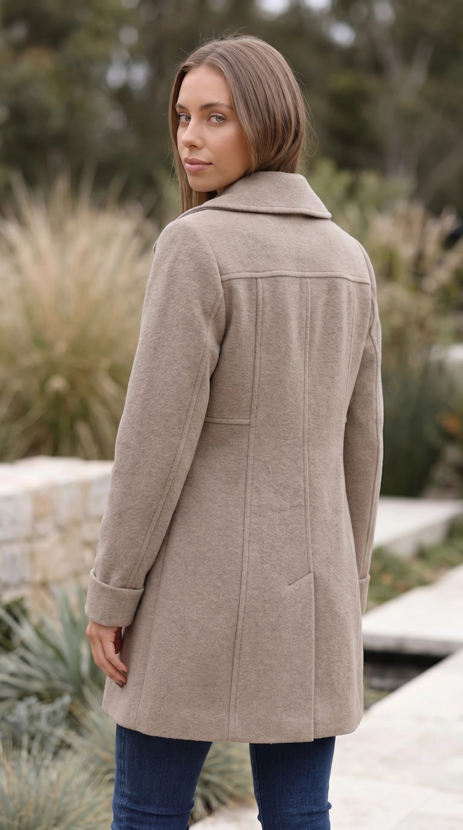 Women’s Single Breasted Button Front A-Line Winter Coat
