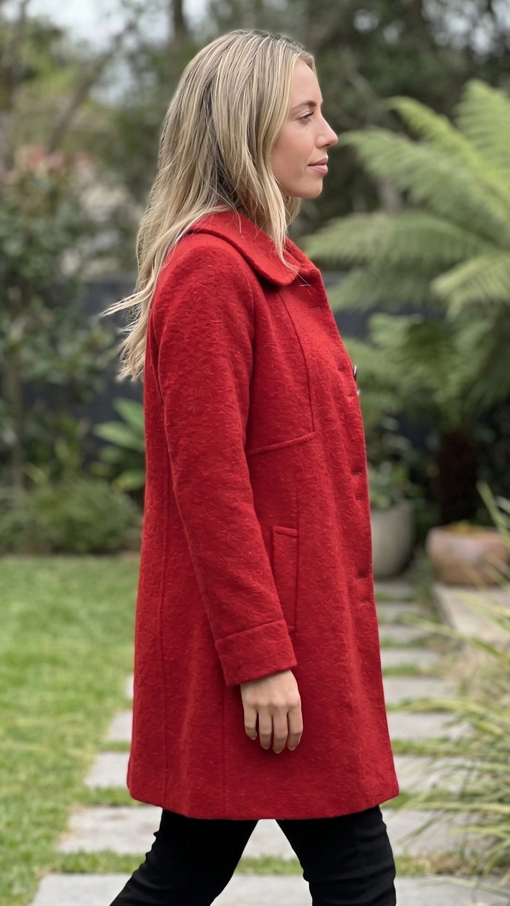 Women’s Single Breasted Button Front A-Line Winter Coat