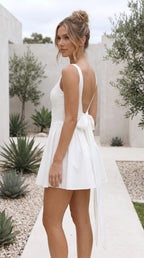 Women’s Square Neck Drop Waist A Line Mini Dress