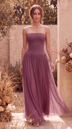 Women's Tulle Maxi Dress | Strapless Corset Wedding Guest Dress