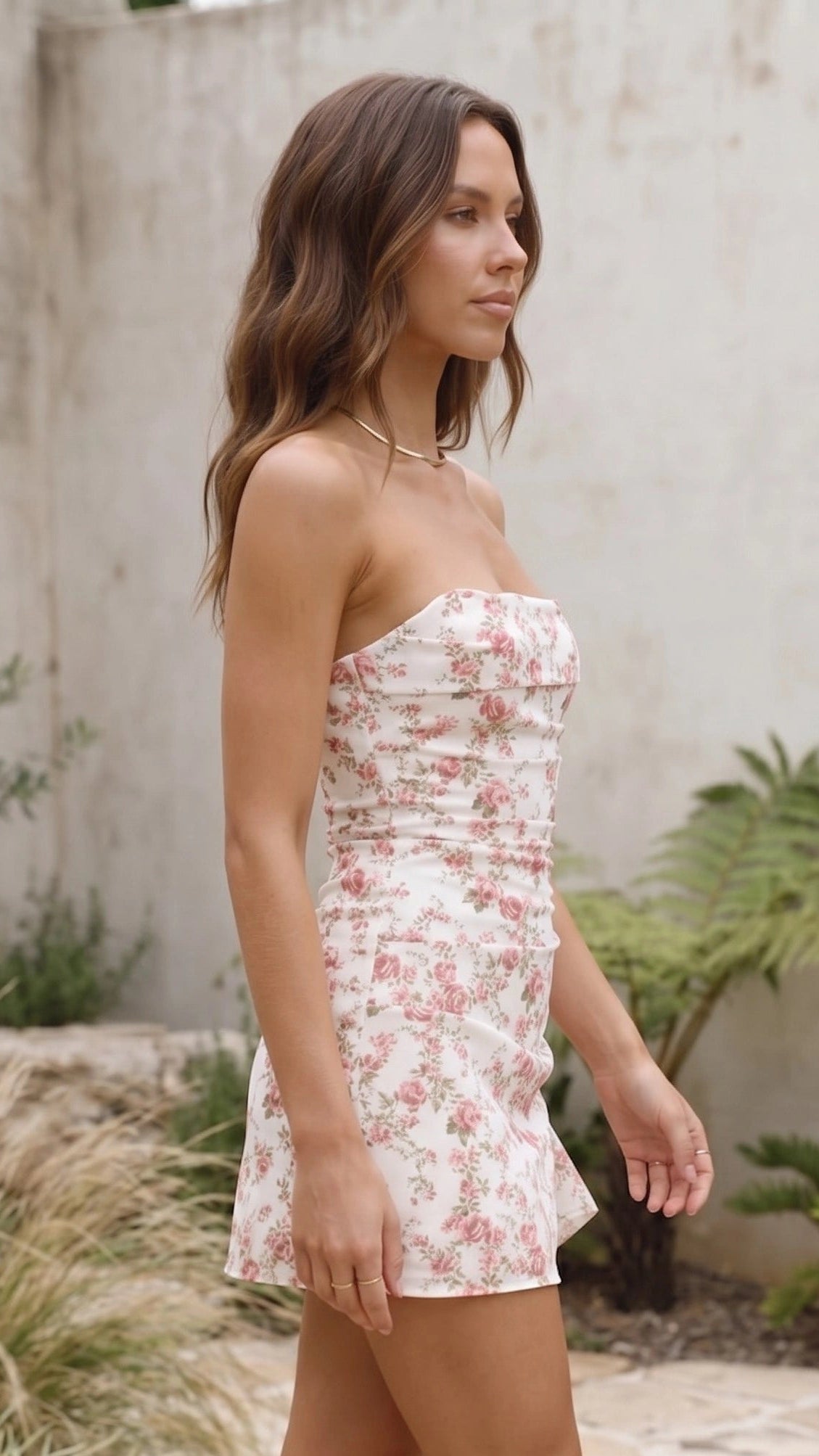 Women's Strapless Ruched Asymmetric Cocktail Mini Dress