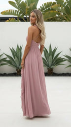 Women’s Spaghetti Strap Ruched Tiered Ruffle Maxi Dress