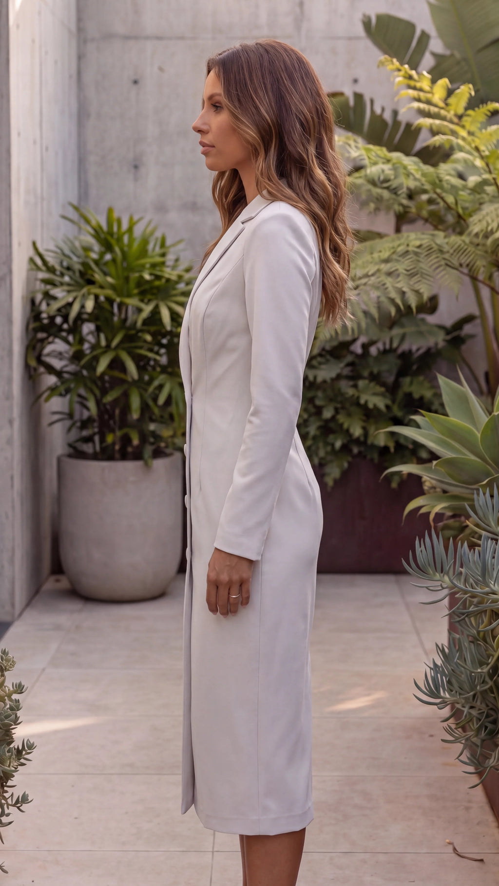 Women's Long Sleeve Double Breasted Tailored Blazer Dress