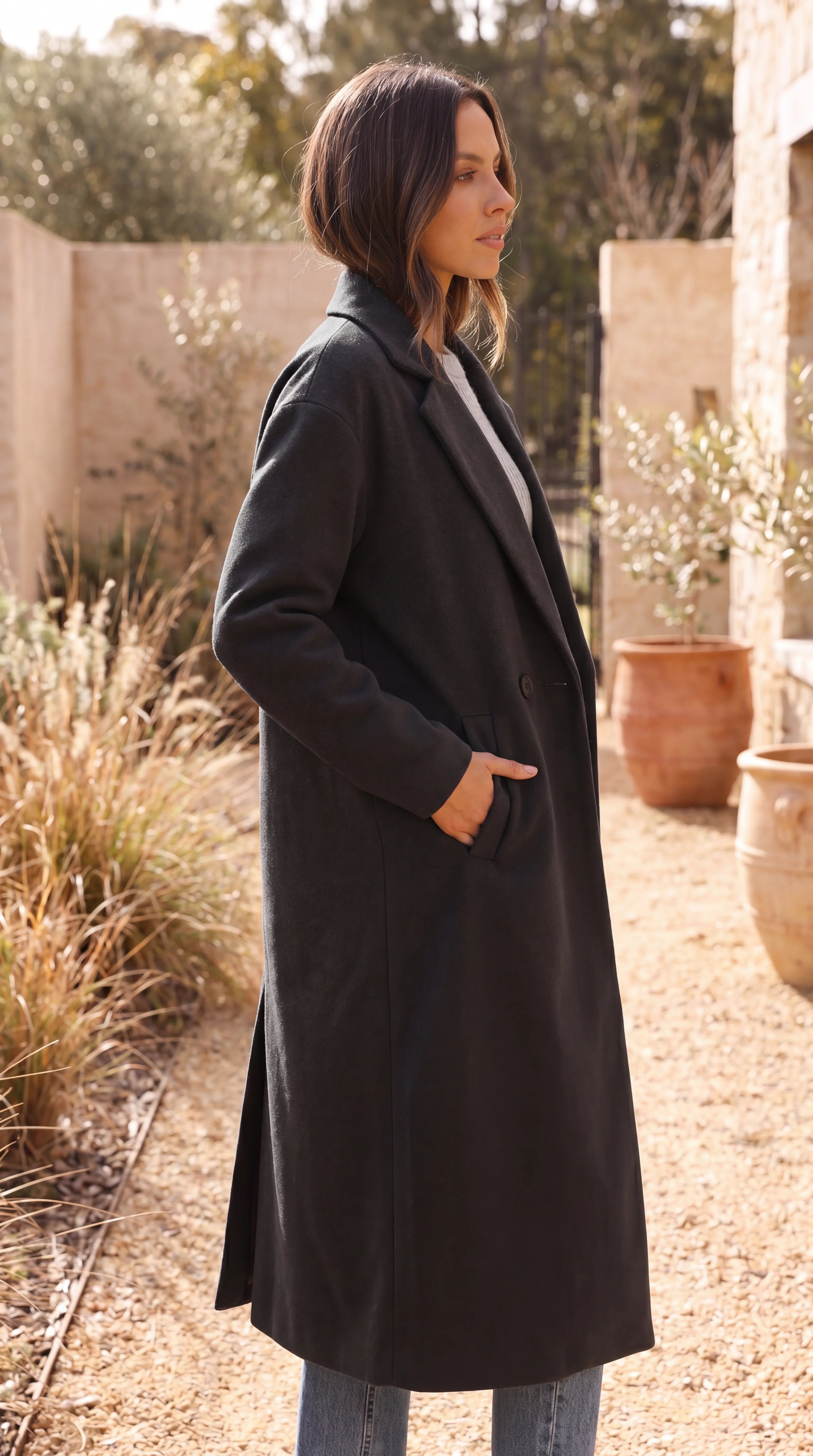 Women's Double Breasted Tailored Longline Coat