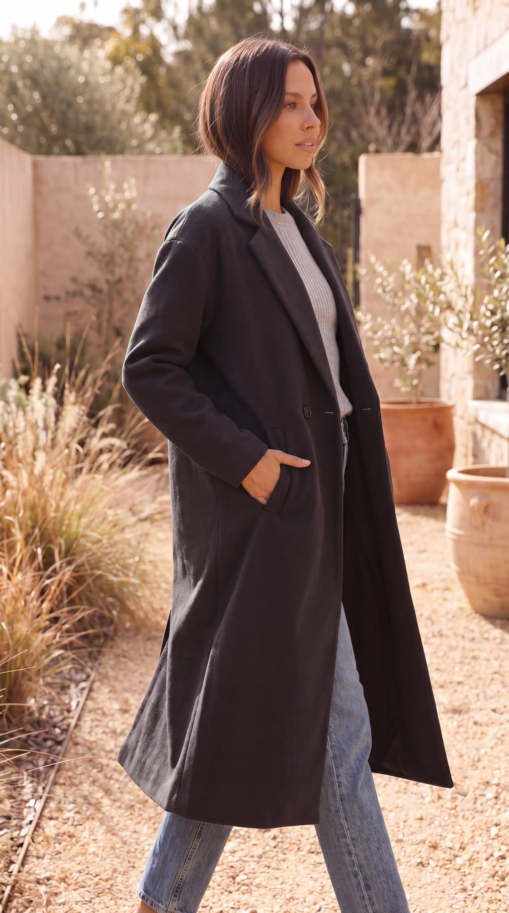 Women's Double Breasted Tailored Longline Coat