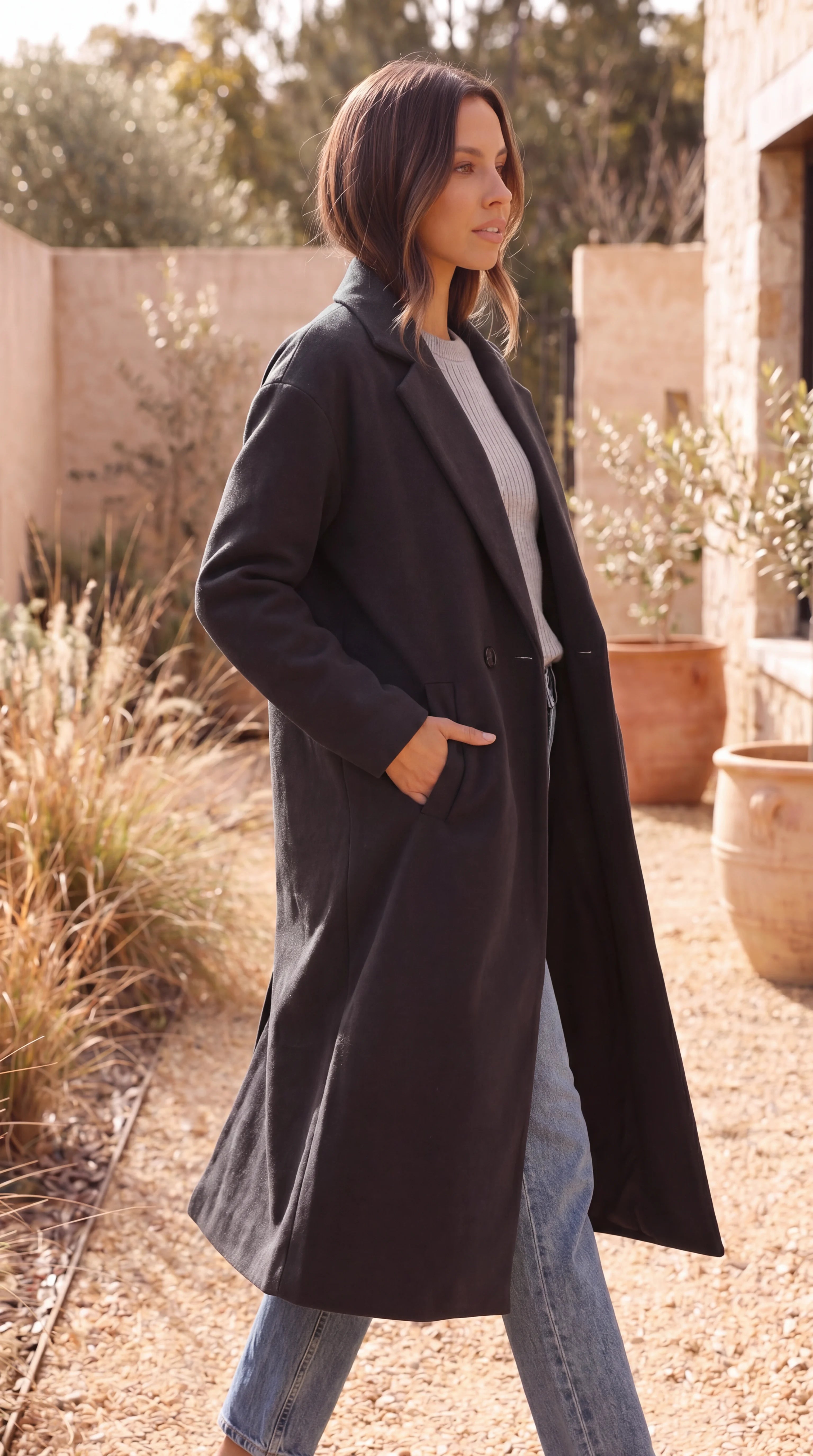 Women's Double Breasted Tailored Longline Coat