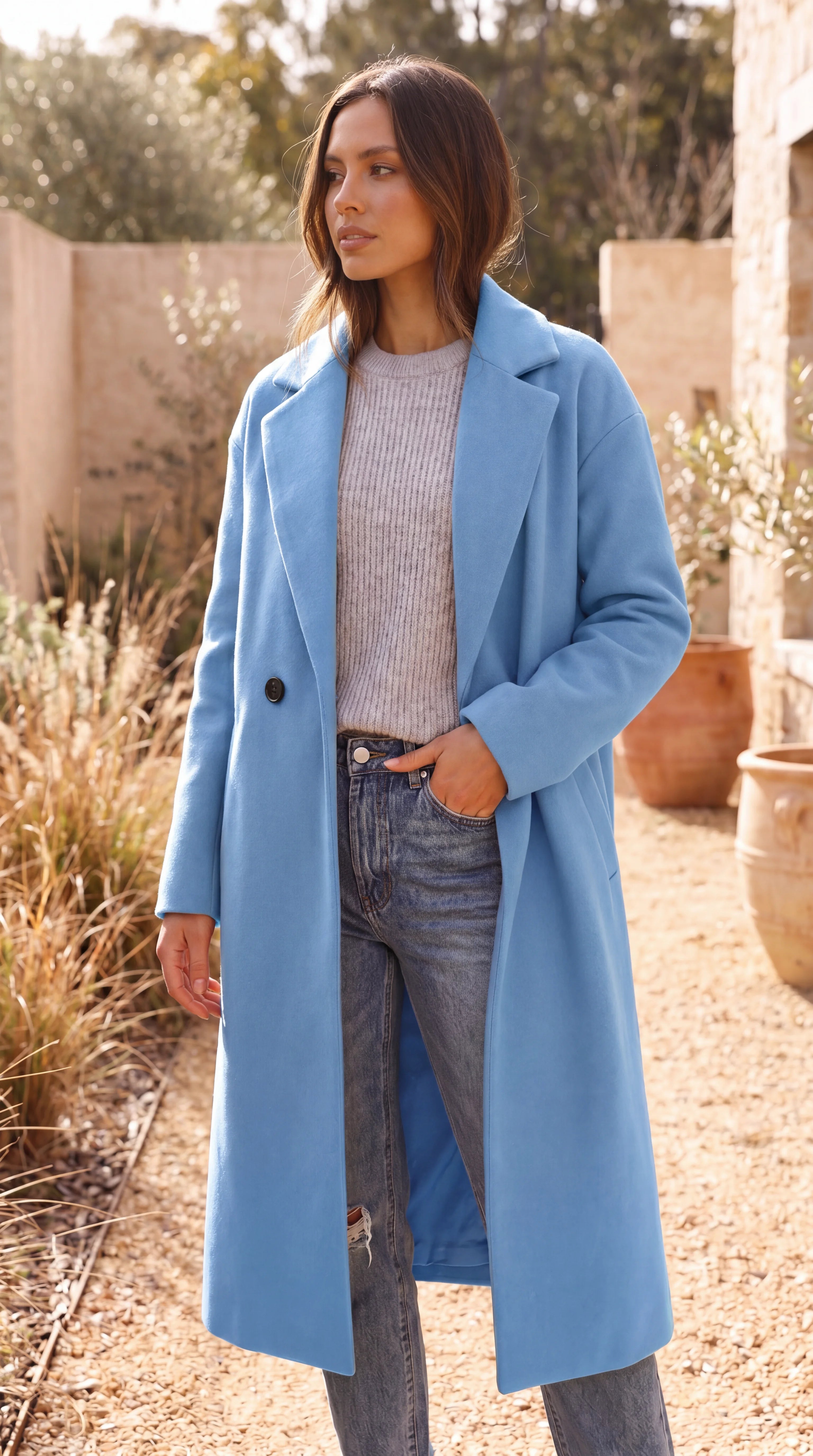 Women's Double Breasted Tailored Longline Coat