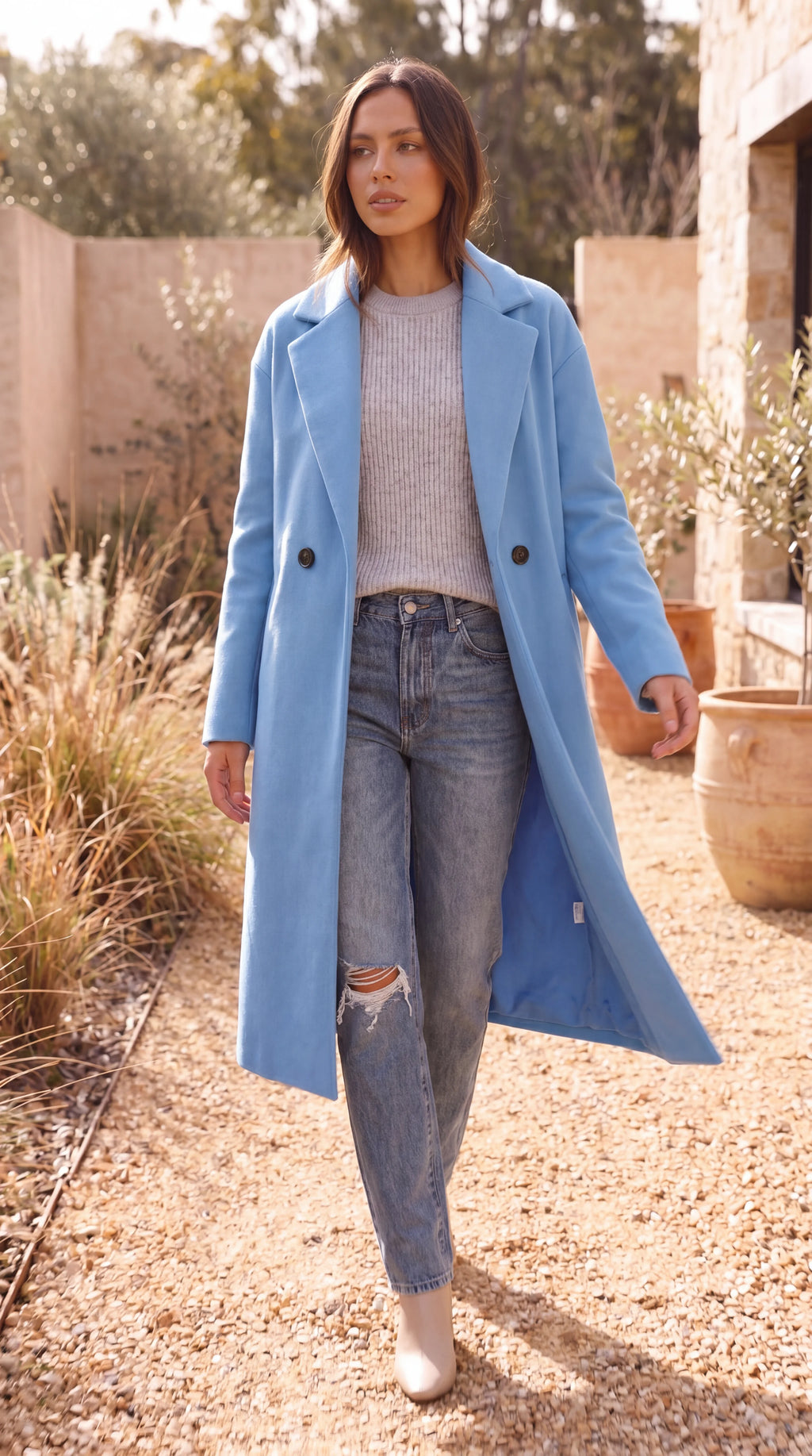 Women's Double Breasted Tailored Longline Coat