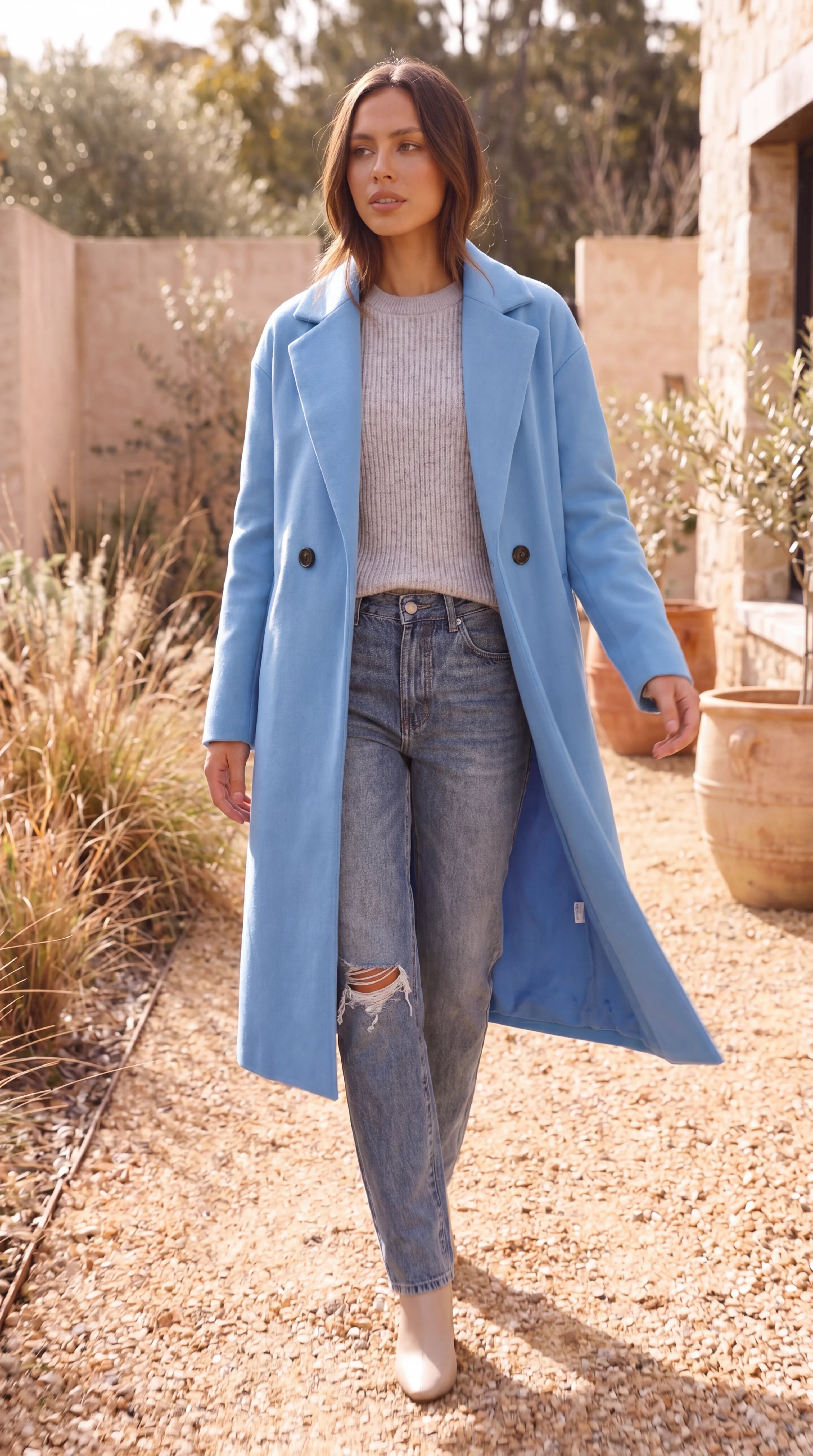 Women's Double Breasted Tailored Longline Coat