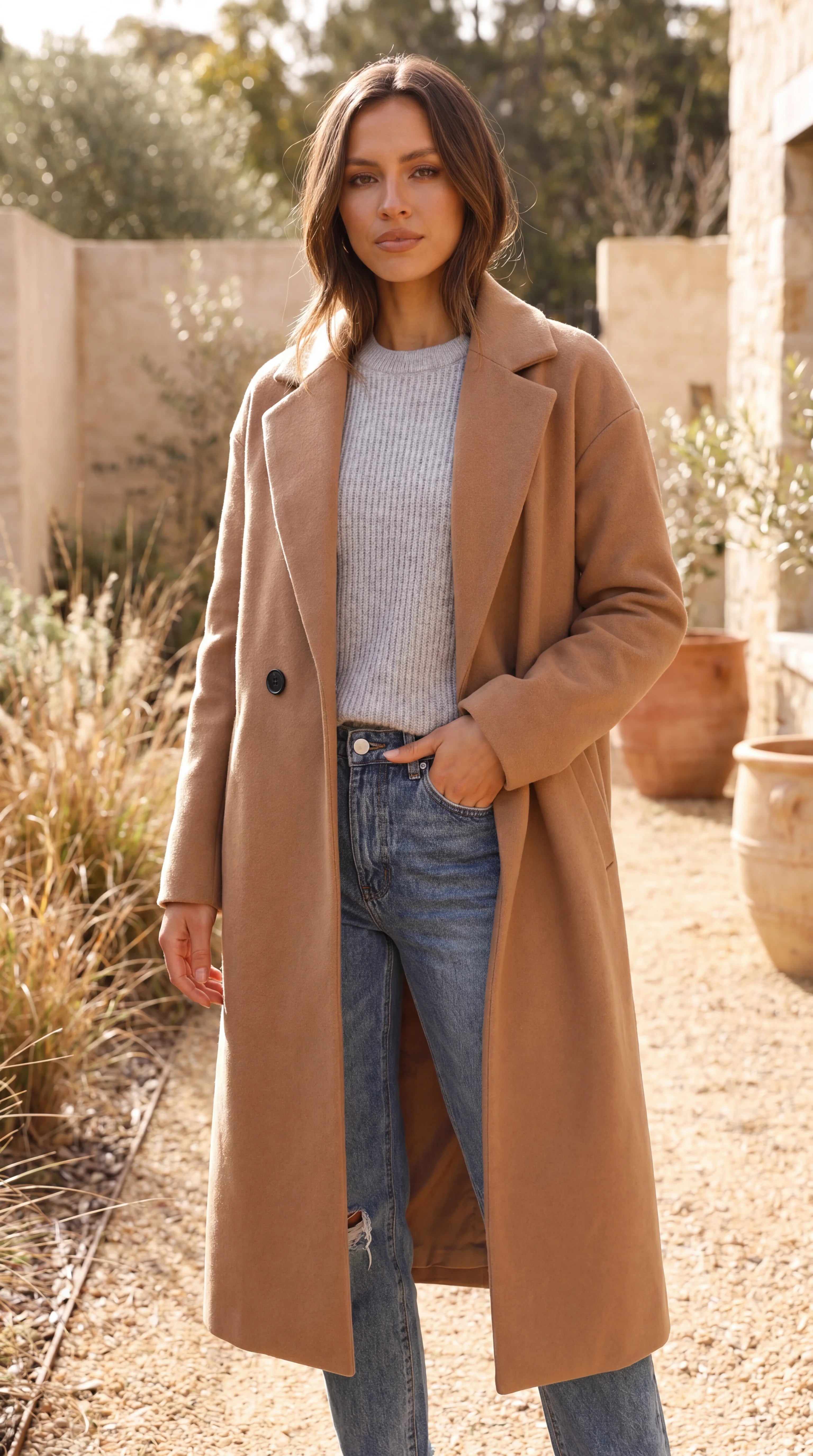 Women's Double Breasted Tailored Longline Coat