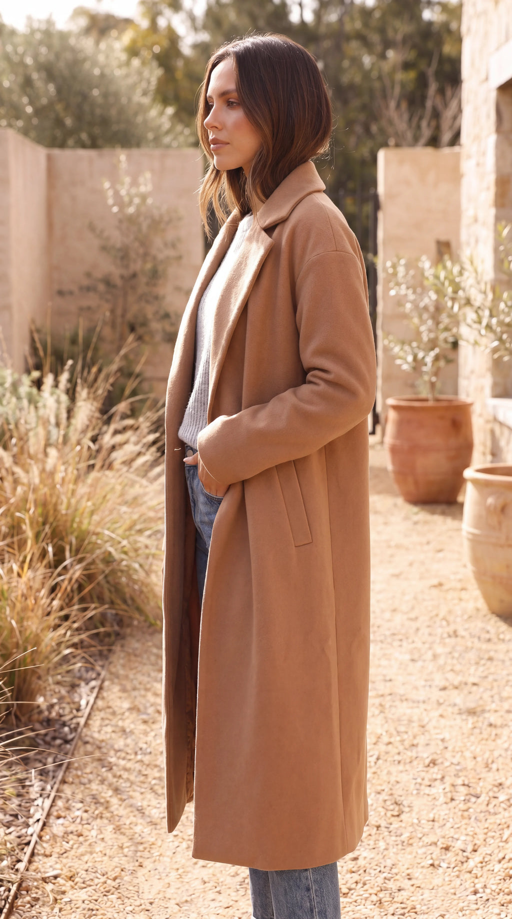 Women's Double Breasted Tailored Longline Coat