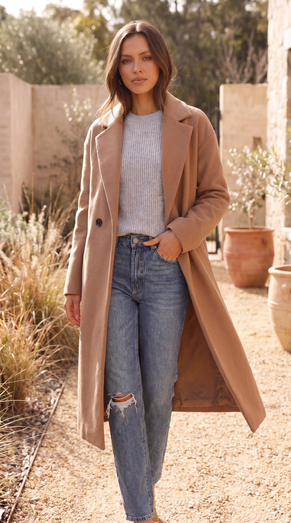 Women's Double Breasted Tailored Longline Coat