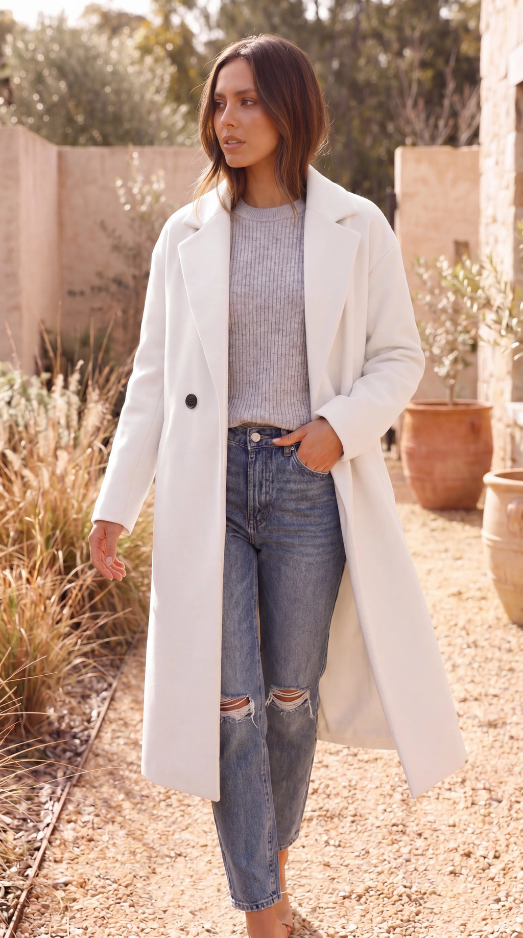 Women's Double Breasted Tailored Longline Coat