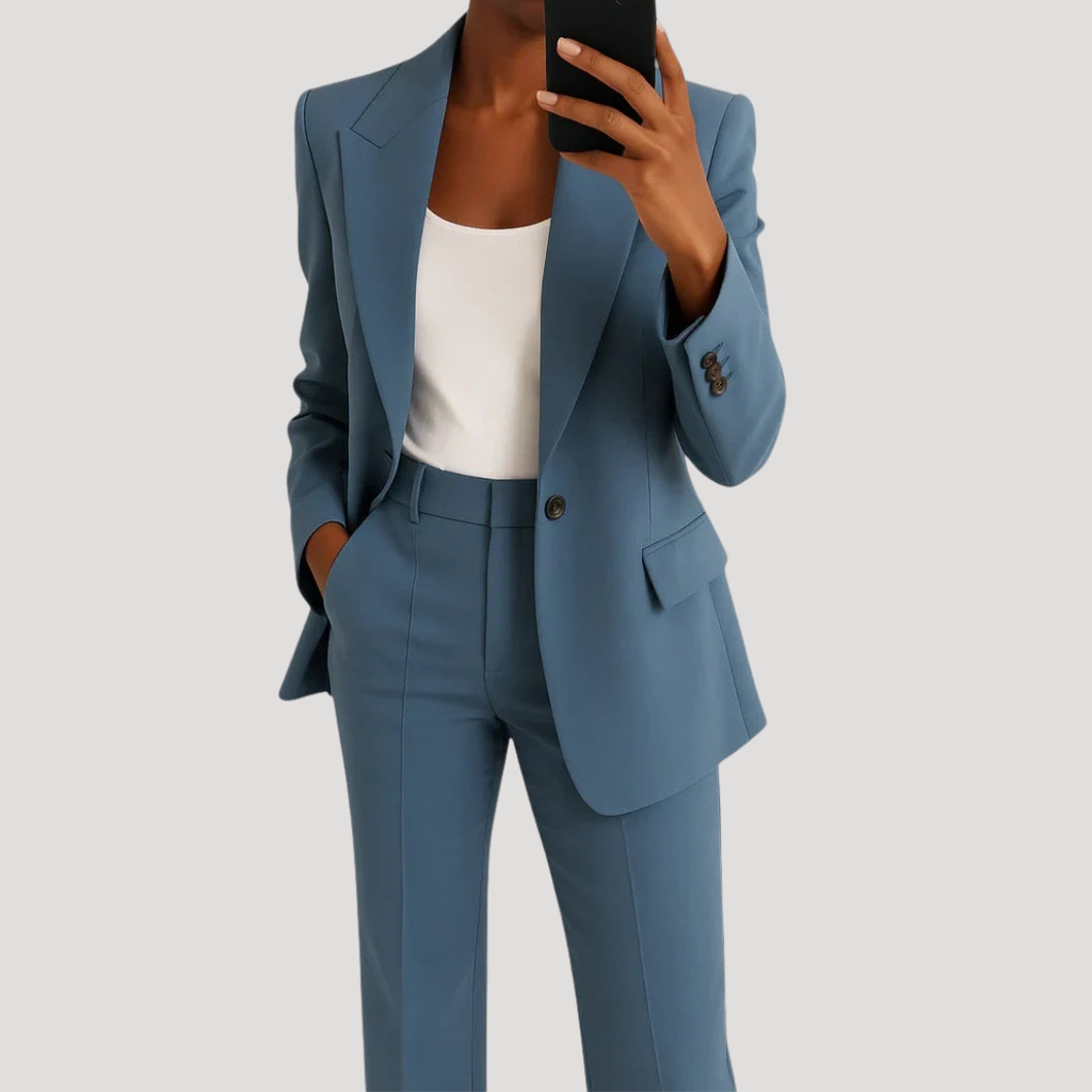 Women's Tailored Two-Piece Blazer and Trousers Suit Set 1