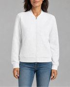 Women's Textured Geometric Zip Up Bomber Jacket