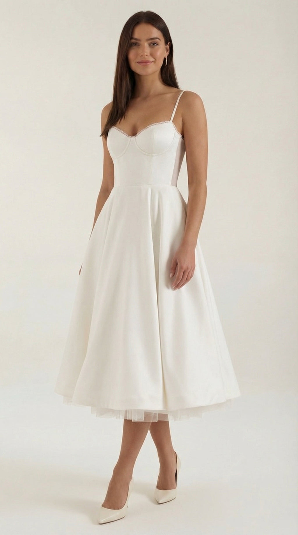 Women's Midi Dress | Tulle Sweetheart Strappy Party Occasion Dress 1