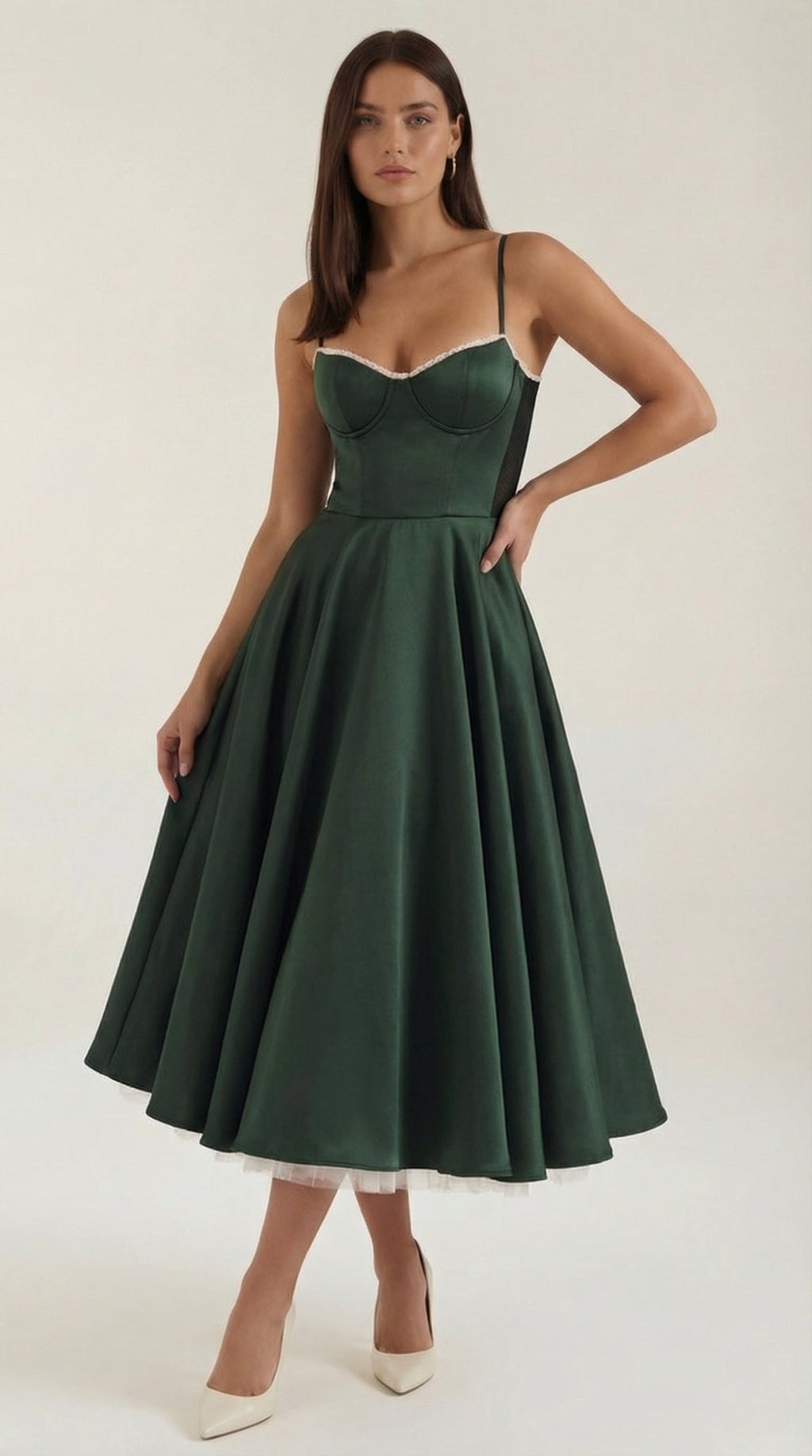Women's Midi Dress | Tulle Sweetheart Strappy Party Occasion Dress 2
