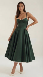 Women's Midi Dress | Tulle Sweetheart Strappy Party Occasion Dress 2